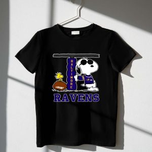 Snoopy Joe Cool And Woodstock The Baltimore Ravens 1 T Shirt