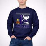 Snoopy Joe Cool And Woodstock The Baltimore Ravens 3 Sweatshirt