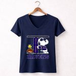 Snoopy Joe Cool And Woodstock The Baltimore Ravens 5 Womens V Neck