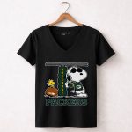 Snoopy Joe Cool And Woodstock The Green Bay Packers 7 Womens V Neck