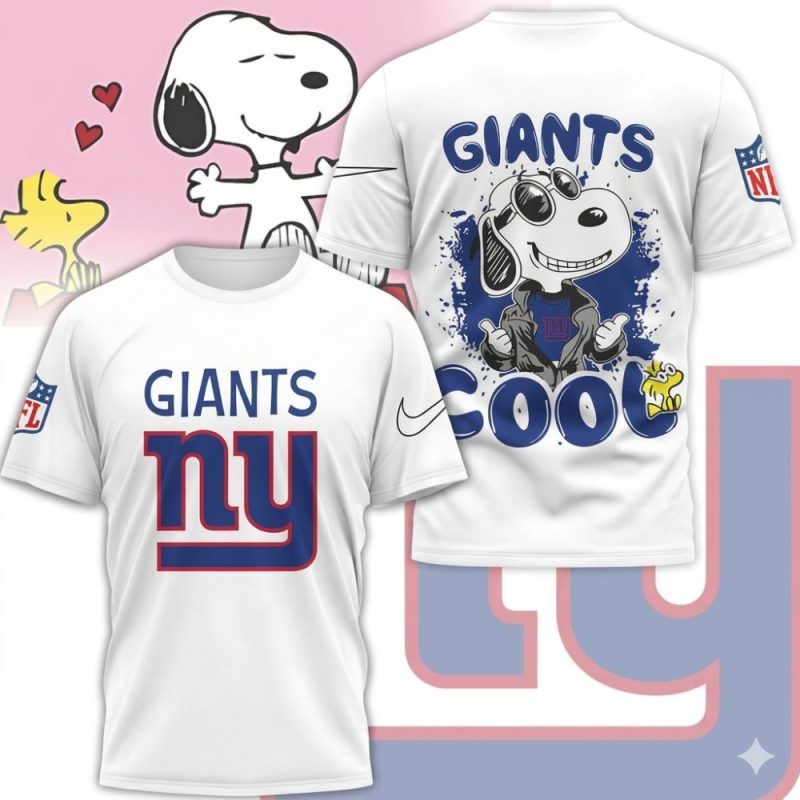 Snoopy Joe Cool New York Giants All Over Print T Shirt 1.Jpg