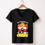 Snoopy Kansas City Chiefs 66th Anniversary 1960 2026 City skyline 7 Womens V Neck