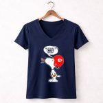 Snoopy Kansas City Chiefs Helmet Football Haters Speech Bubble 5 Womens V Neck