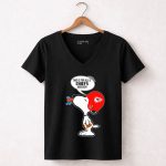 Snoopy Kansas City Chiefs Helmet Football Haters Speech Bubble 7 Womens V Neck