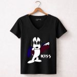 Snoopy Kiss Band Demon Make Up 7 Womens V Neck.jpg