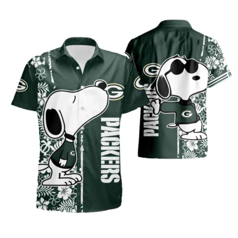 Snoopy Kiss Logo Green Bay Packers Tropical Vibes Hawaiian Shirt 1.Jpg