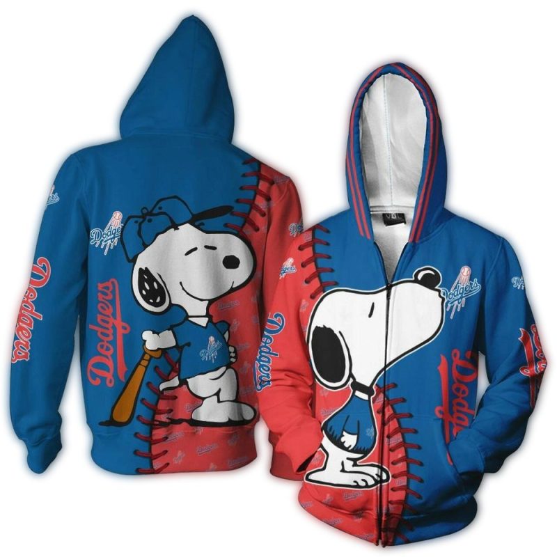 Snoopy Kiss Logo Los Angeles Dodgers All Over Print Hoodie 1.Jpg