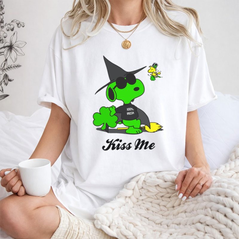Snoopy Kiss Me 100 Irish St Patricks Day Wizard Woodstock 1 T Shirt