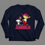 Snoopy Los Angeles Angels Baseball Fans With Woodstock And Bat 6 Long Sleeves.jpg