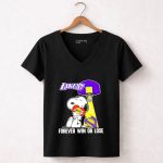 Snoopy Los Angeles Lakers Basketball Forever Win or Lose 6 Womens V Neck