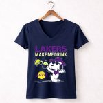 Snoopy Los Angeles Lakers Make Me Drink 5 Womens V Neck