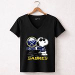 Snoopy Love Buffalo Sabres Hockey 7 Womens V Neck.jpg
