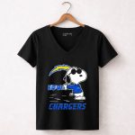 Snoopy Love Chargers Los Angeles 7 Womens V Neck