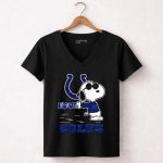 Snoopy Love Colts Indianapolis 7 Womens V Neck