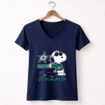 Snoopy Love Dallas Stars 5 Womens V Neck.jpg
