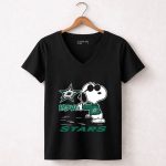 Snoopy Love Dallas Stars 7 Womens V Neck.jpg