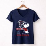 Snoopy Love Falcons Atlanta Football Fan 5 Womens V Neck