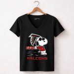 Snoopy Love Falcons Atlanta Football Fan 7 Womens V Neck