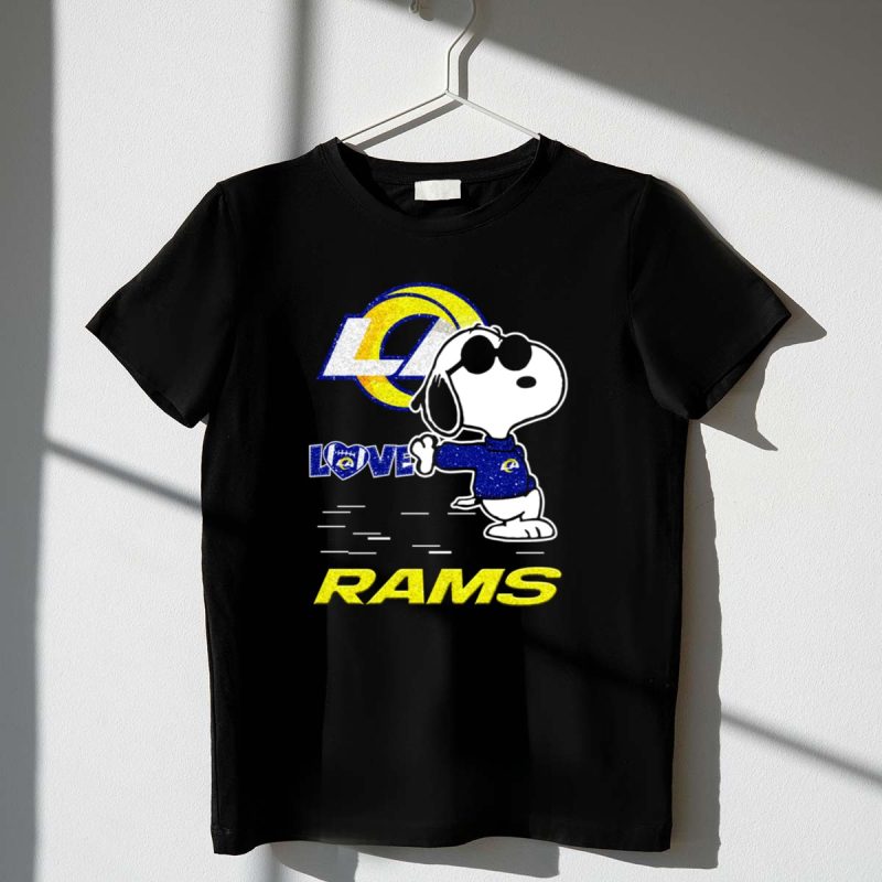 Snoopy Love Los Angeles Rams Football Fan Graphics 1 T Shirt