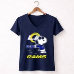 Snoopy Love Los Angeles Rams Football Fan Graphics 5 Womens V Neck