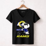 Snoopy Love Los Angeles Rams Football Fan Graphics 7 Womens V Neck