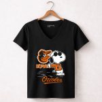 Snoopy Love Orioles Baltimore 7 Womens V Neck