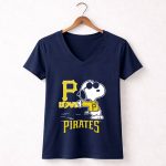 Snoopy Love Pittsburgh Pirates P Baseball 5 Womens V Neck.jpg