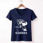 Snoopy Love Raiders Las Vegas Raiders NFL Football 5 Womens V Neck