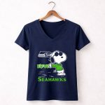 Snoopy Love Seahawks Seattle Football Iconic Peanuts Fandom 5 Womens V Neck