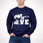Snoopy Love Seattle Seahawks Heart Hugging Football Fan Peanuts Collaboration T Shirt T Shirt 3