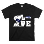Snoopy Love Seattle Seahawks Heart Hugging Football Fan Peanuts Collaboration T Shirt T Shirt 6