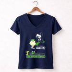 Snoopy Love Seattle Seahawks Peanuts Football Team 5 Womens V Neck