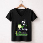 Snoopy Love Seattle Seahawks Peanuts Football Team 7 Womens V Neck