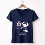 Snoopy Love Winnipeg Jets Jets 5 Womens V Neck.jpg