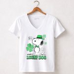 Snoopy Lucky Dog St Patricks Day 5 Womens V Neck