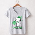 Snoopy Lucky Dog St Patricks Day 5 Womens V Neck1