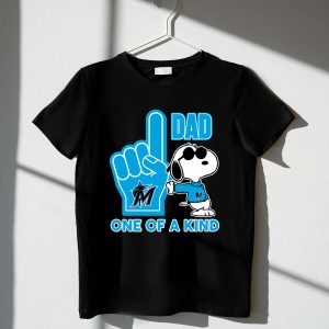 Snoopy Miami Marlins #1 Dad One Of A Kind Shirt