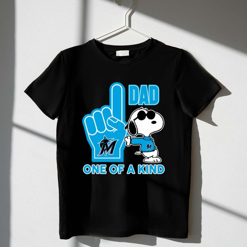 Snoopy Miami Marlins 1 Dad One Of A Kind 1 T Shirt