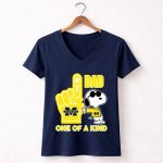 Snoopy Michigan Wolverines 1 Dad One Of A Kind 5 Womens V Neck.jpg