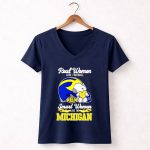 Snoopy Michigan Wolverines smart women love Michigan football 5 Womens V Neck.jpg