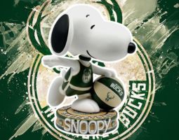 Snoopy Milwaukee Bucks Banner