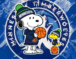 Snoopy Minnesota Timberwolves Banner