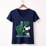 Snoopy Minnesota Wild 1 Dad One Of A Kind 5 Womens V Neck.jpg