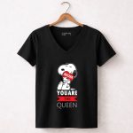 Snoopy Mom You Are The Queen Heart Hugging Beagle 7 Womens V Neck