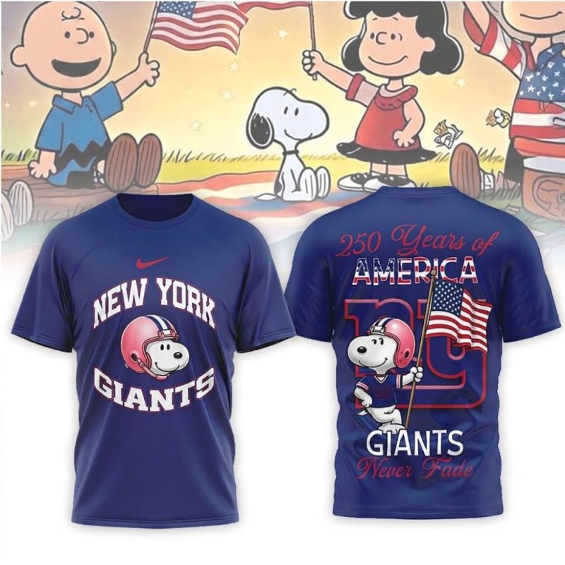 Snoopy New York Giants 250 Years Of America Patriotic Shirt 1.Jpg