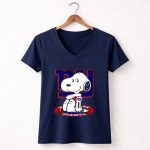 Snoopy New York Giants Nfl Collaboration With Peanuts Football Team 5 Womens V Neck