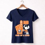 Snoopy New York Islanders 1 Dad One Of A Kind 5 Womens V Neck.jpg