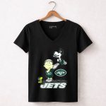 Snoopy New York Jets Football Fan Peanuts Characters 7 Womens V Neck