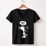 Snoopy New York Jets Helmet This Is For All U Jets Haters 7 Womens V Neck