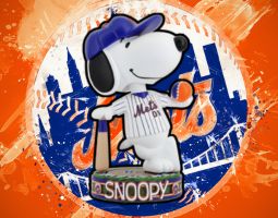 Snoopy New York Mets Banner